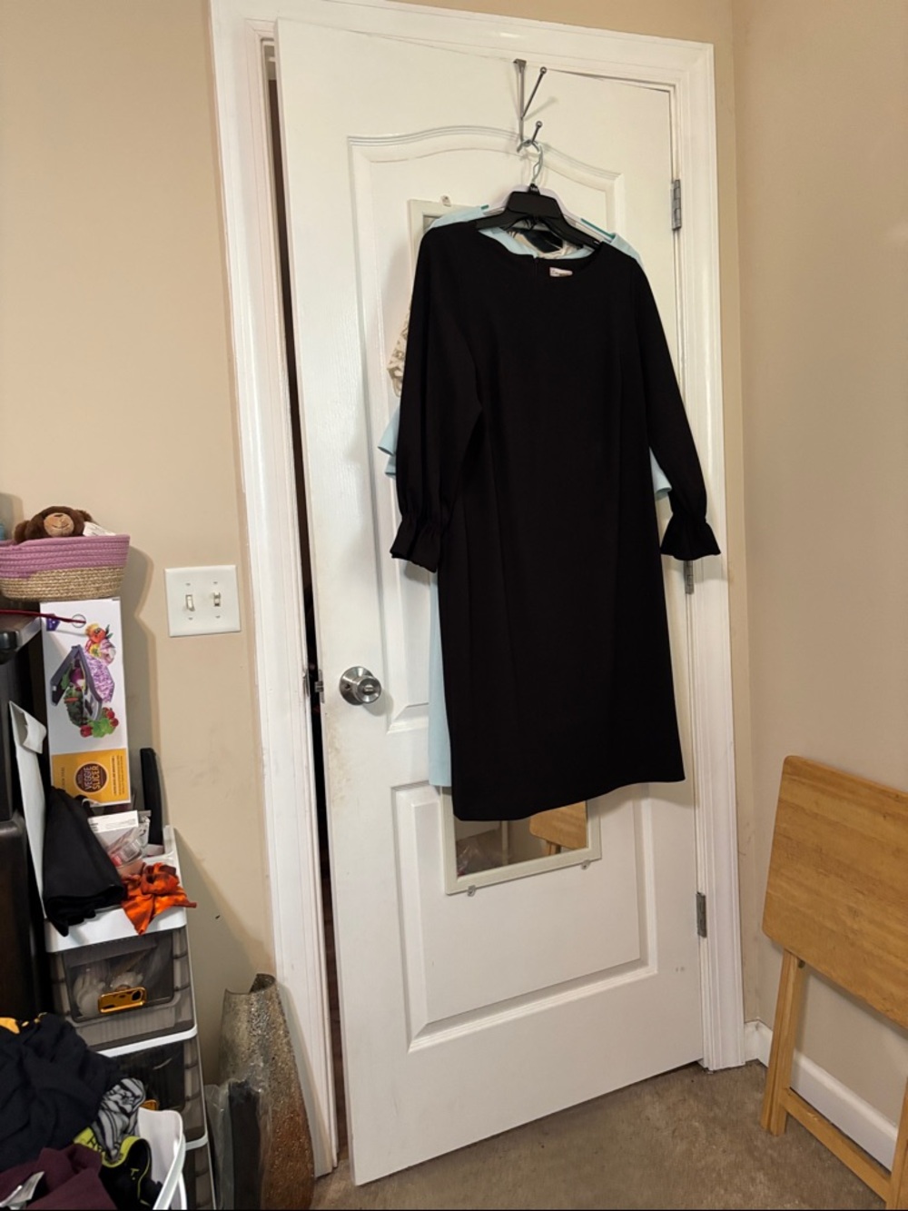 Calvin Klein Black Long Sleeve Shift Dress